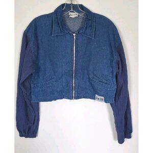 Vintage 90s CONVERSE ALL STAR CHUCK TAYLOR BLUE DENIM JEAN JACKET Size Small